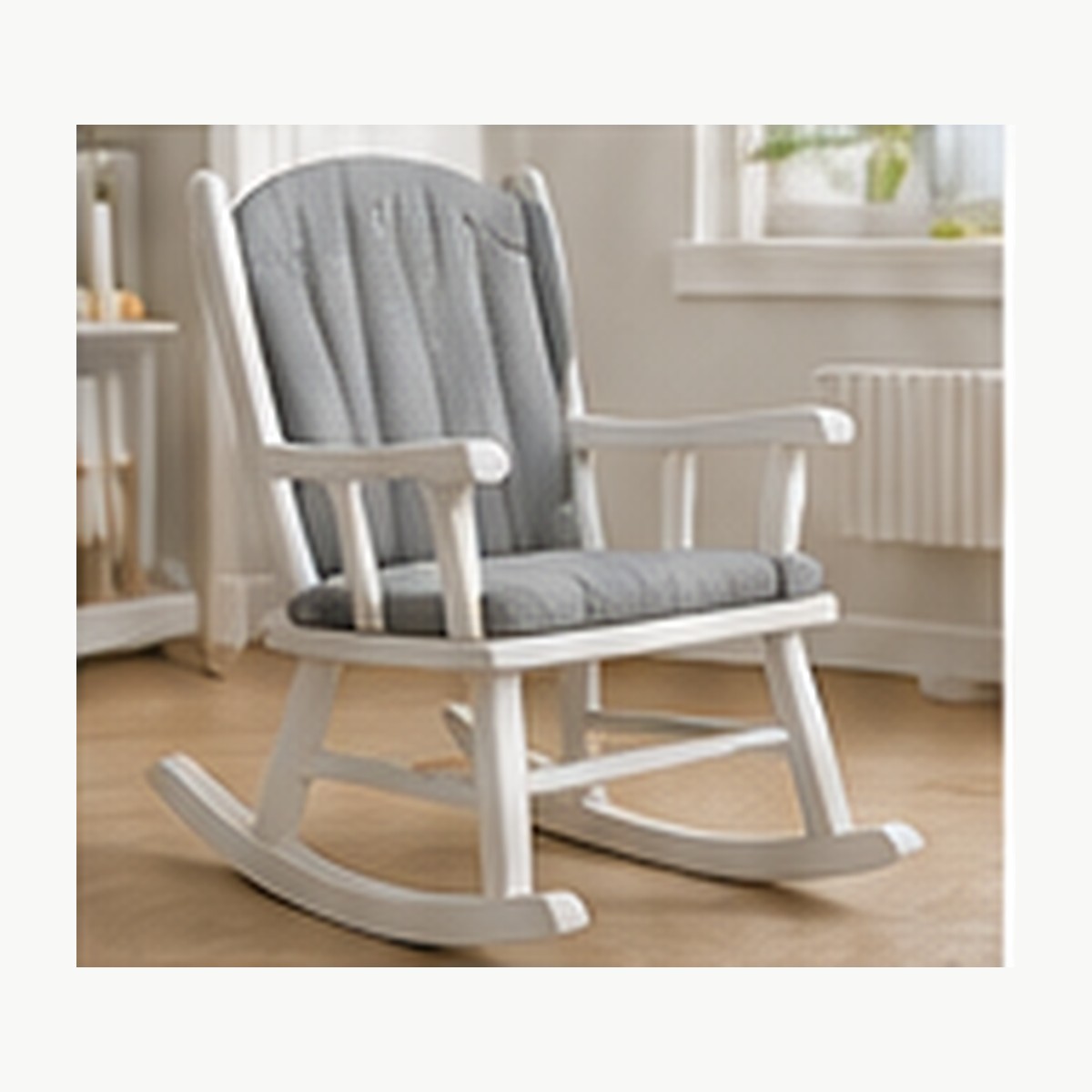 Illustrative image of a small upholstered toddler chair