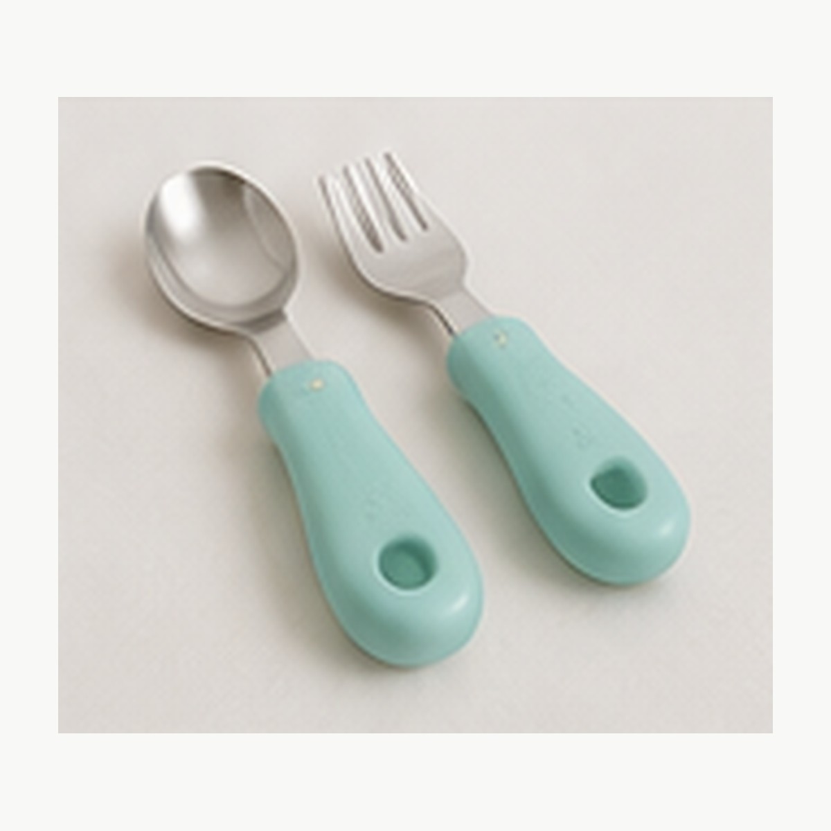 Illustrative image of toddler fork and spoon utensils