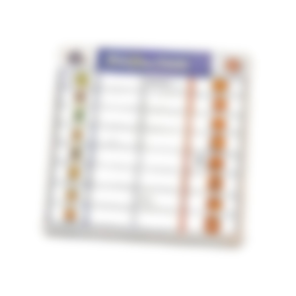 Illustrative image of a reusable children's visual schedule board