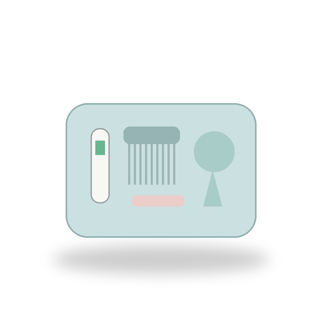 Illustrative image of a newborn healthcare and grooming kit