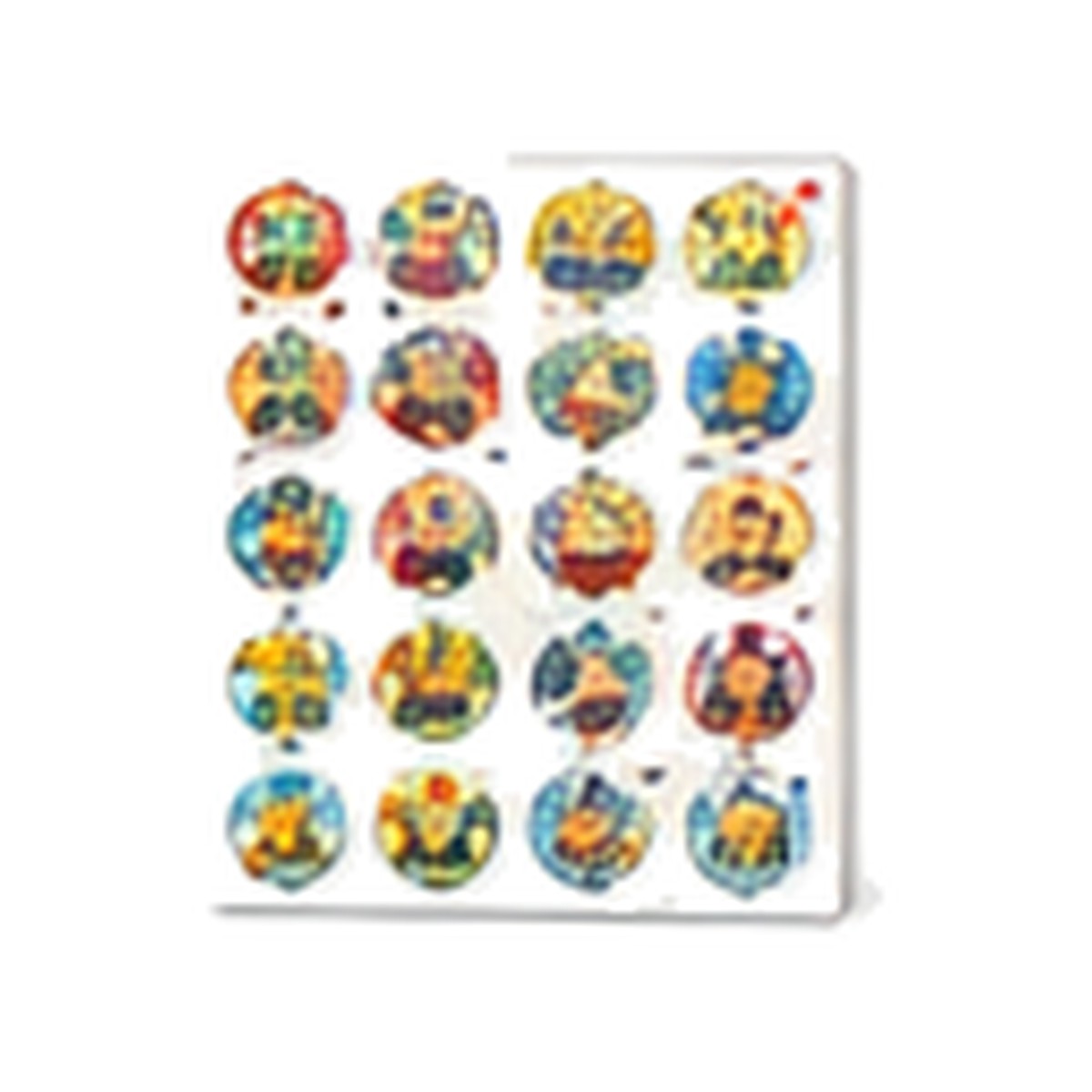 Illustrative image of a sheet of colorful reward stickers
