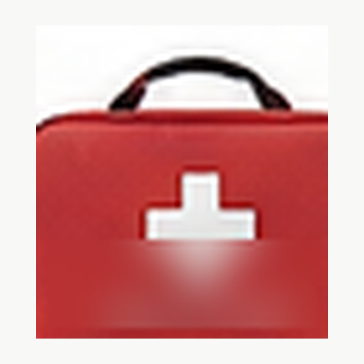 Illustrative image of a compact red first-aid kit
