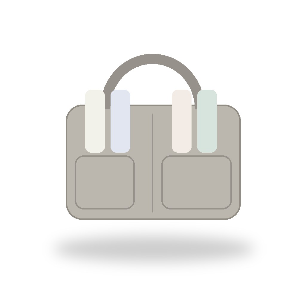 Illustrative image of a portable diaper caddy