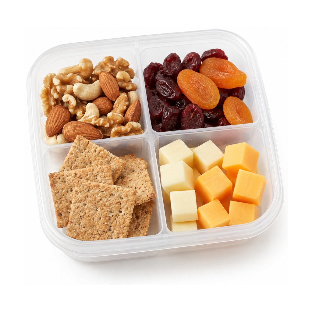 Illustrative image of a divided snack container